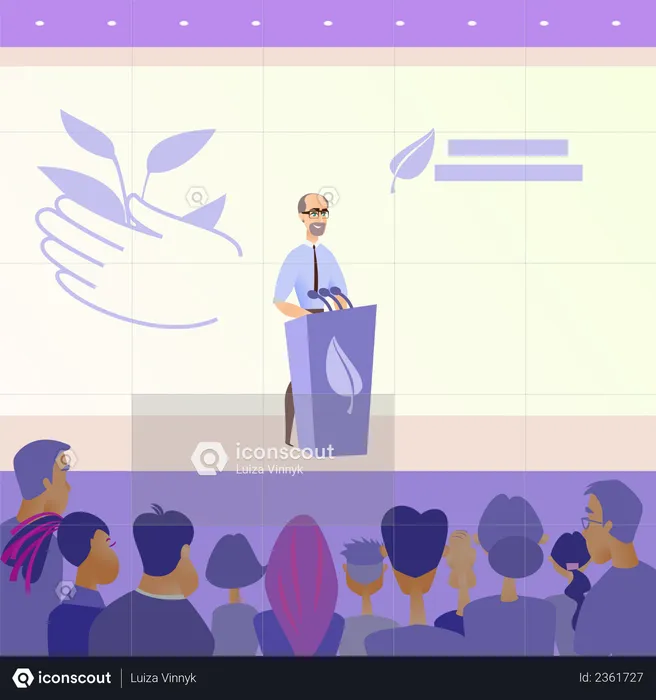 Male politician giving speech  Illustration