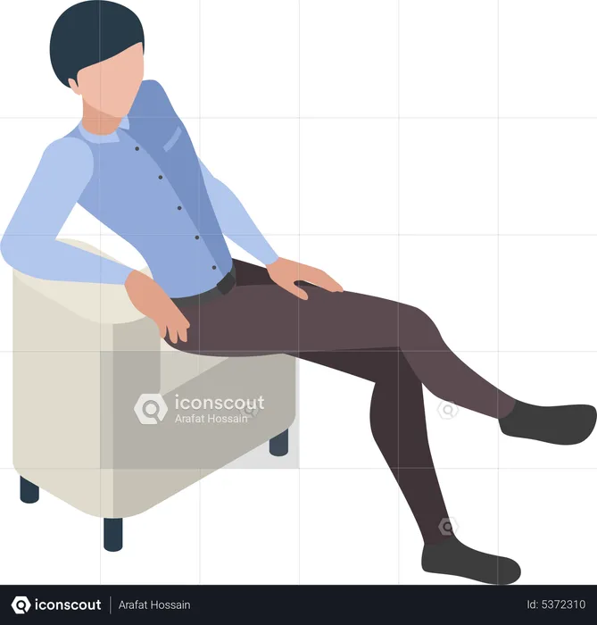 Male relaxing on couch  Illustration