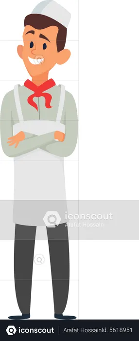 Male restaurant waiter  Illustration