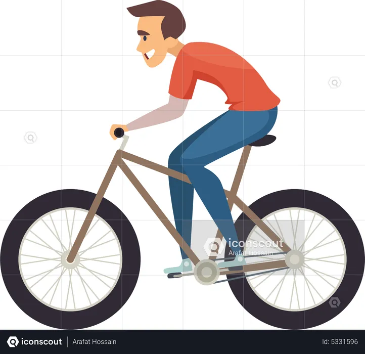 Male ride bikes  Illustration