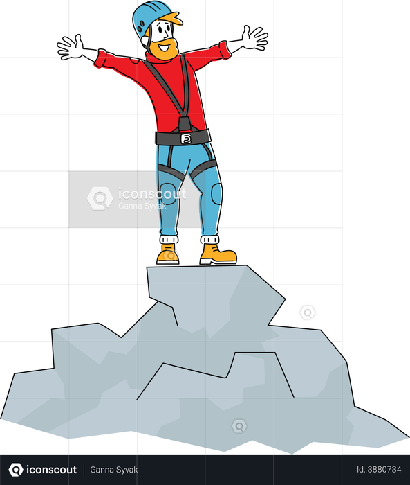 Male Rock Climber Illustration