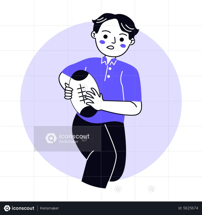 Male Rugby Player  Illustration