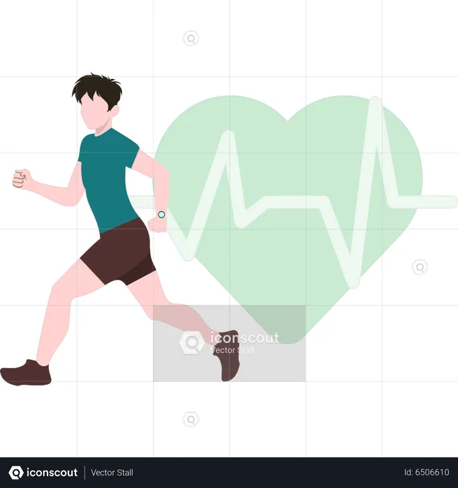 Male running for exercise  Illustration