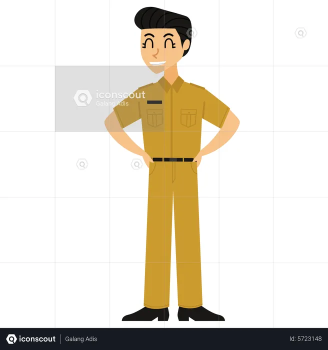 Male School teacher standing  Illustration