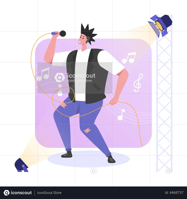 Male Singer  Illustration