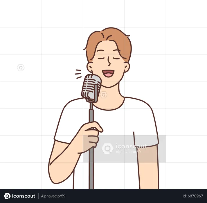 Male singer singing song  Illustration