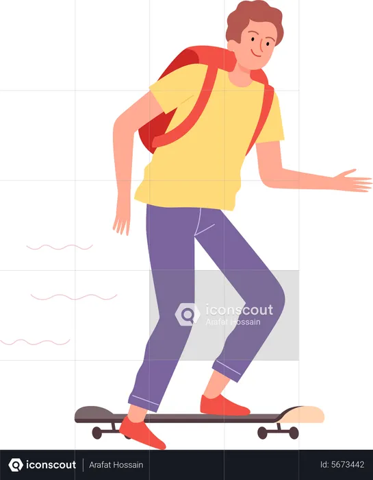 Male skateboarding  Illustration