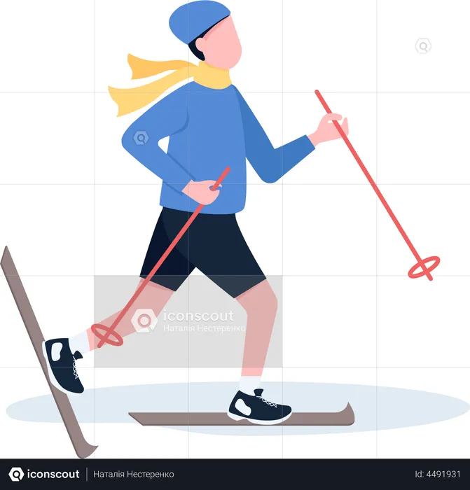 Male skier  Illustration