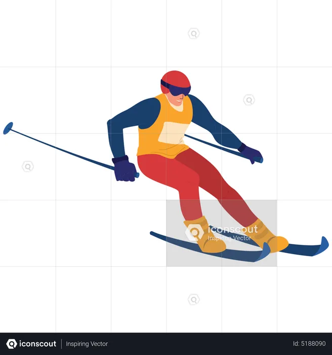 Male Skier  Illustration