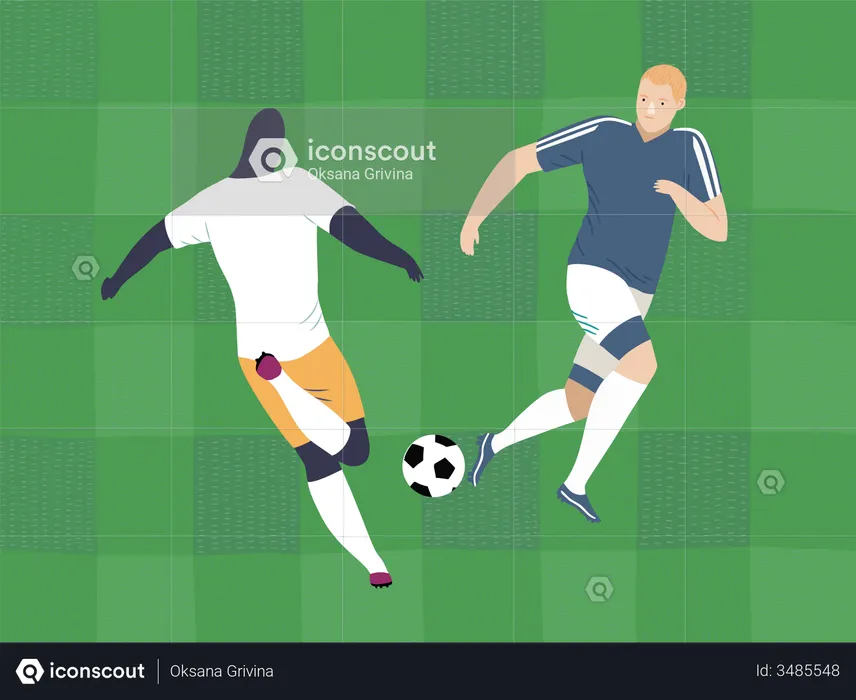 Male soccer player playing in match  Illustration