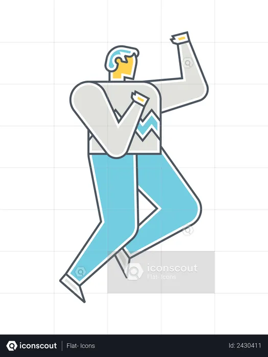 Male standing in boxing pose  Illustration