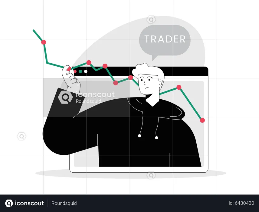 Male stock market trader  Illustration