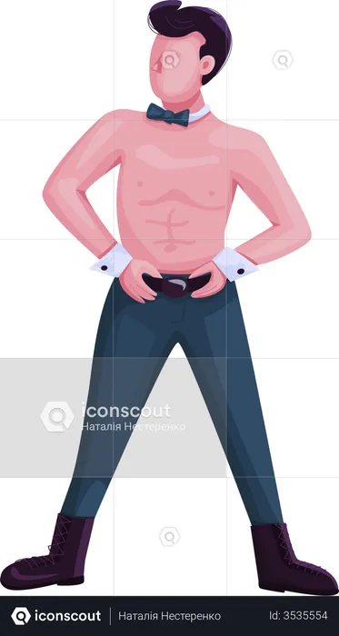 Male strip dancer  Illustration