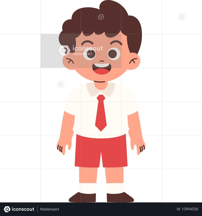 Male Student happy while giving standing pose  Illustration