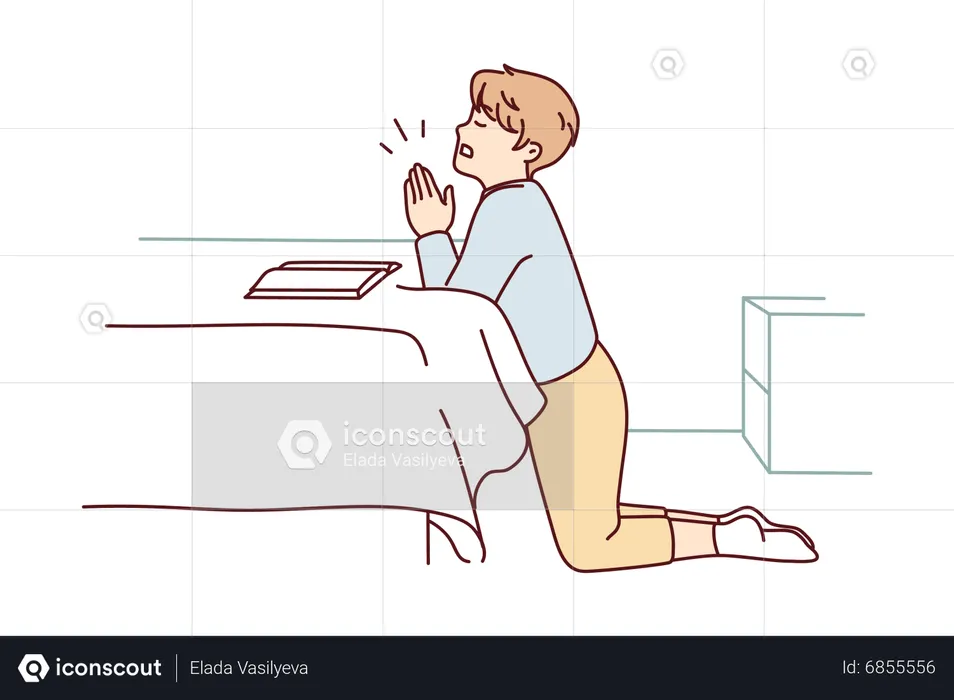 Male student in exam tension  Illustration