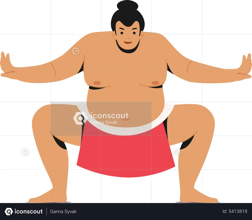 Male sumo wrestler  Illustration