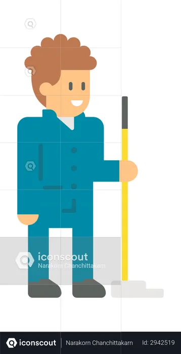 Male sweeper  Illustration