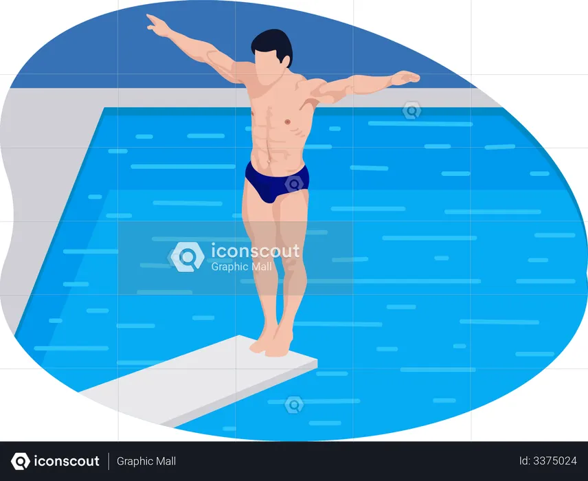 Male swimmer  Illustration