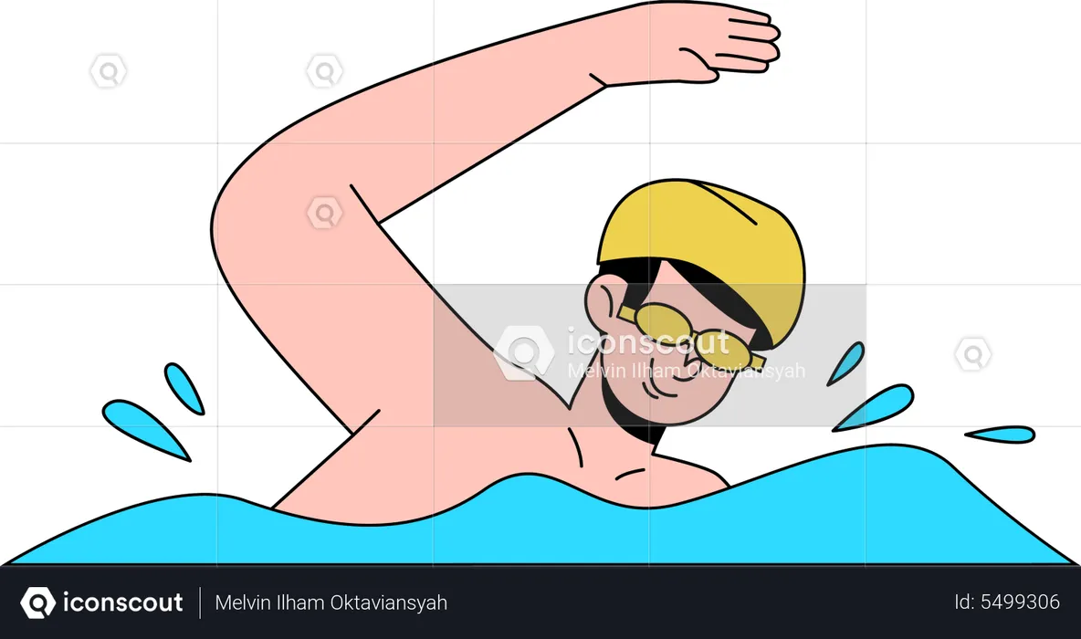 Male Swimmer  Illustration