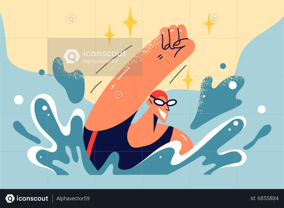 Male swimmer  Illustration