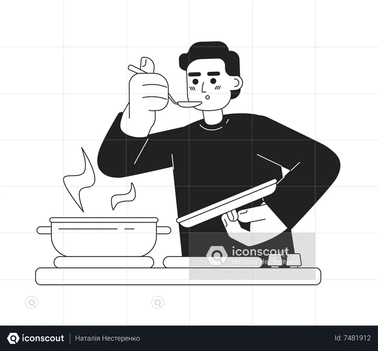Male taste food  Illustration