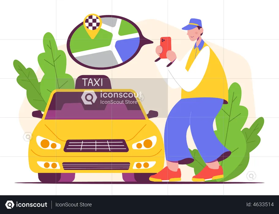 Male taxi driver  Illustration