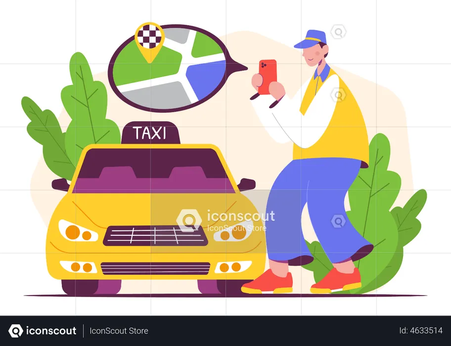 Male taxi driver  Illustration