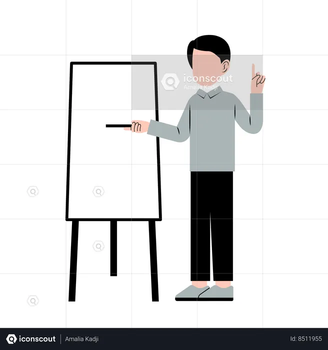 Male teacher is explaining chapter  Illustration