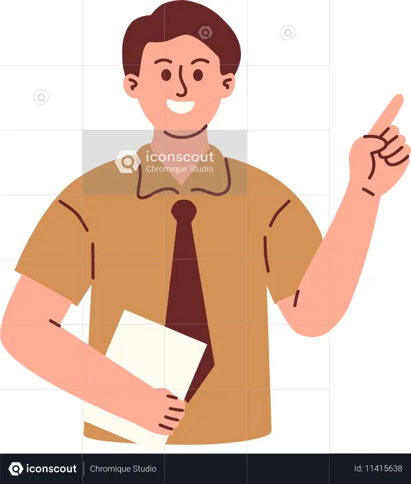 Male teacher showing  Illustration