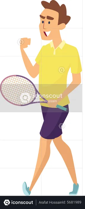Male Tennis Player  Illustration