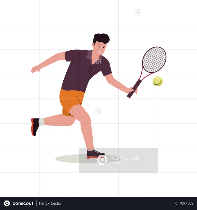 Male Tennis player playing  Illustration