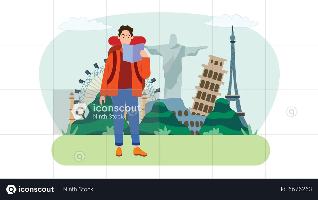 Male tourist  Illustration