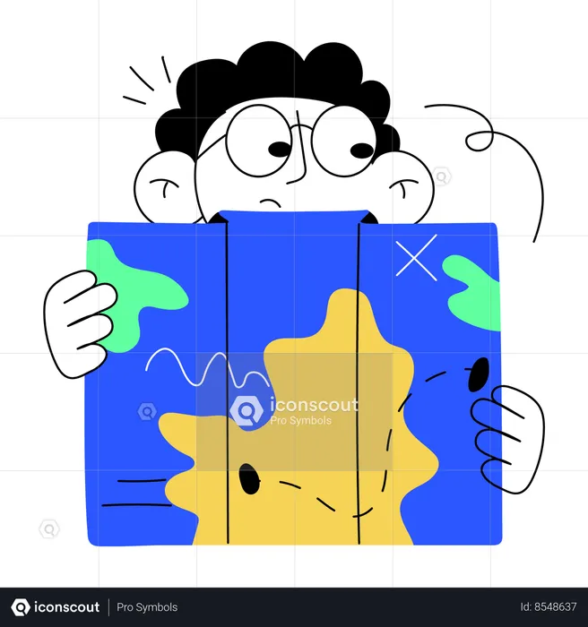 Male tourist with map Flag Illustration