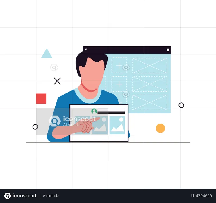 Male UI UX designer  Illustration