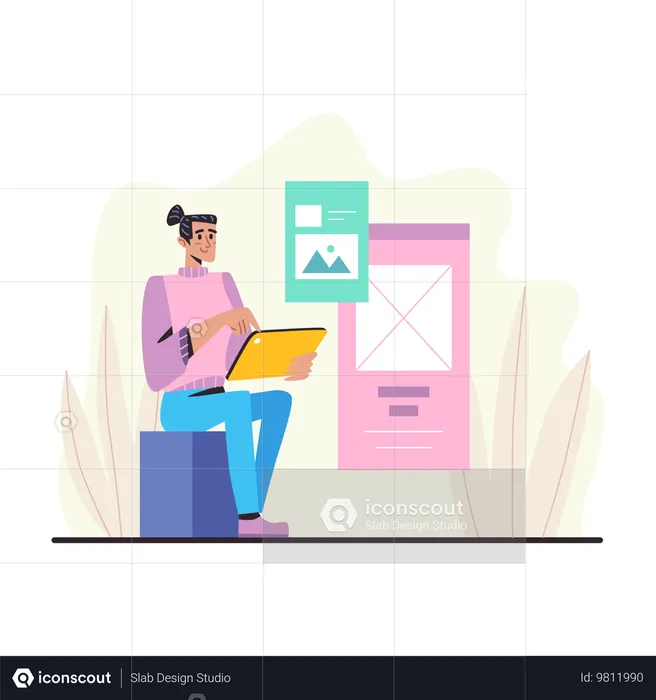 Male UI UX designer  Illustration