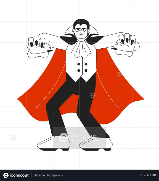 Male vampire trick-or-treating  Illustration