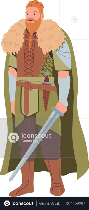 Male Viking Character  Illustration