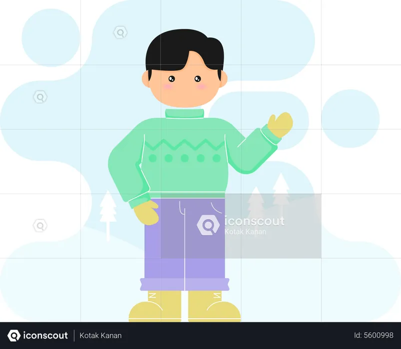 Male wearing winter clothes  Illustration