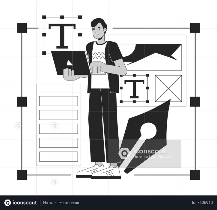 Male Web designer  Illustration