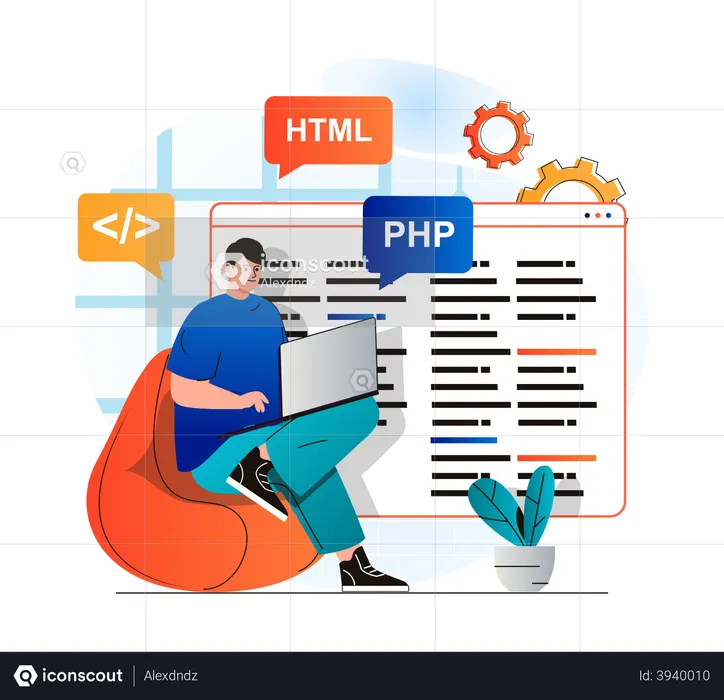 Male web developer  Illustration