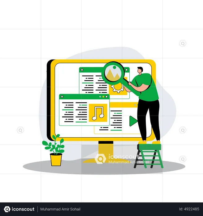 Male Web Developer  Illustration