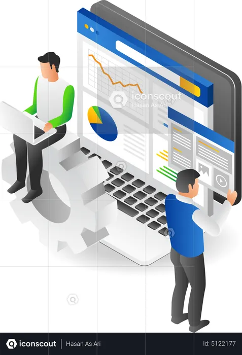 Male web developer  Illustration