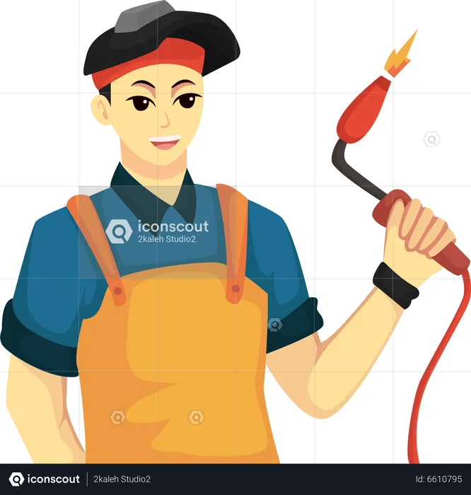 Male Welder  Illustration