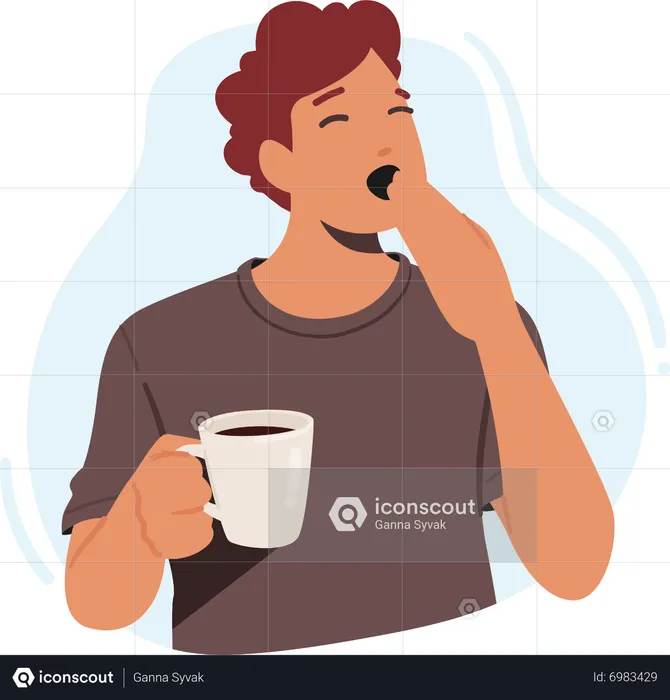 Male with hot drink cup  Illustration