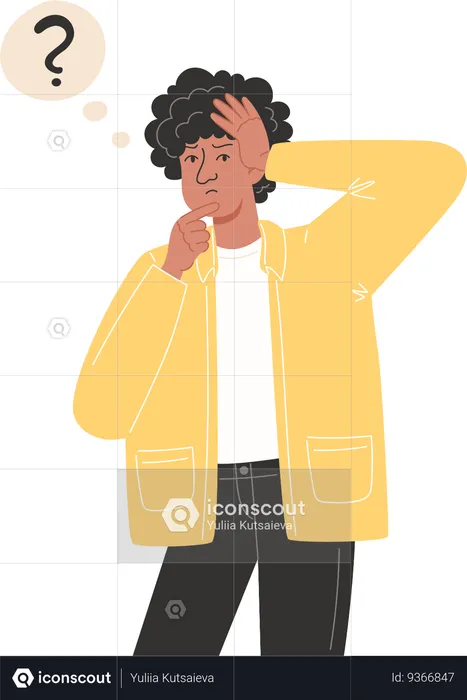 Male with memory loss  Illustration