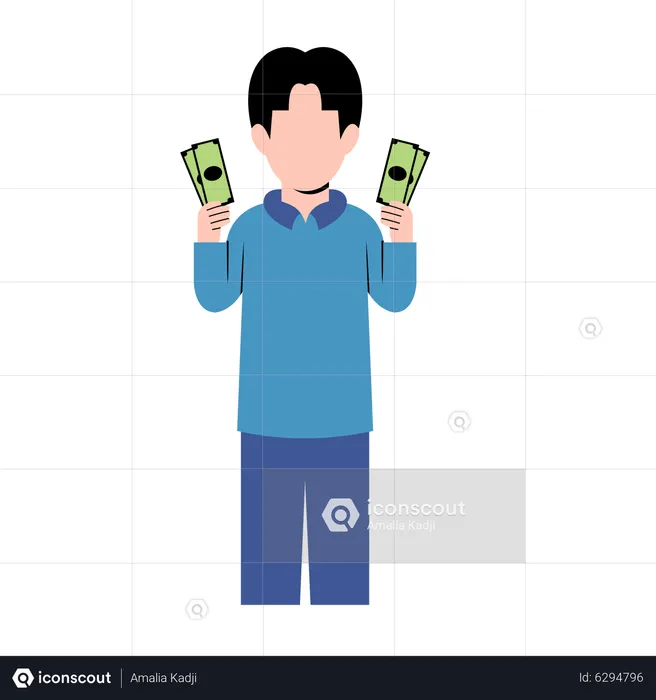 Male with money  Illustration