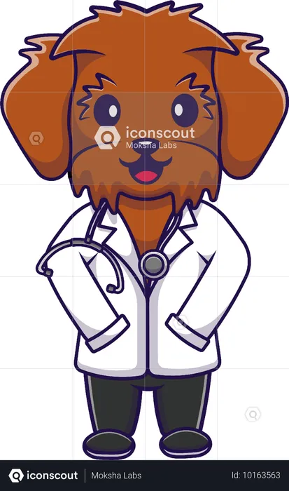 Maltipoo Dog Doctor  Illustration