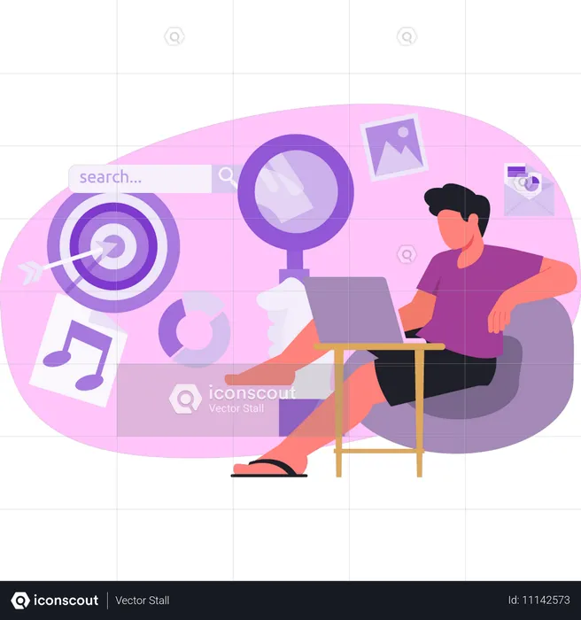 Man achieving target goal  Illustration