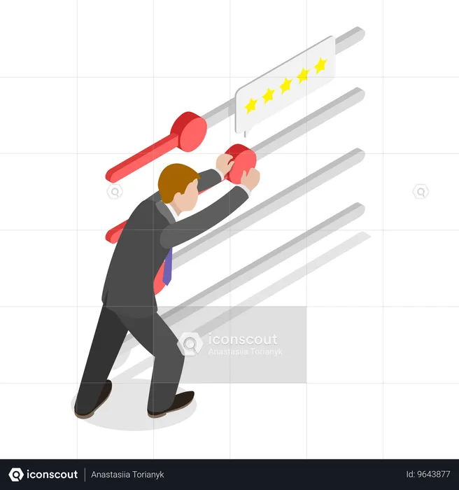 Man Adjusting Various Parameters  Illustration