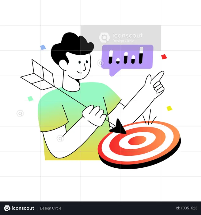 Man Analyze business target  Illustration